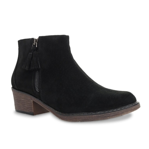 NEW Propet Rebel Suede Tassel Double Zipper Bootie Black - Picture 1 of 6